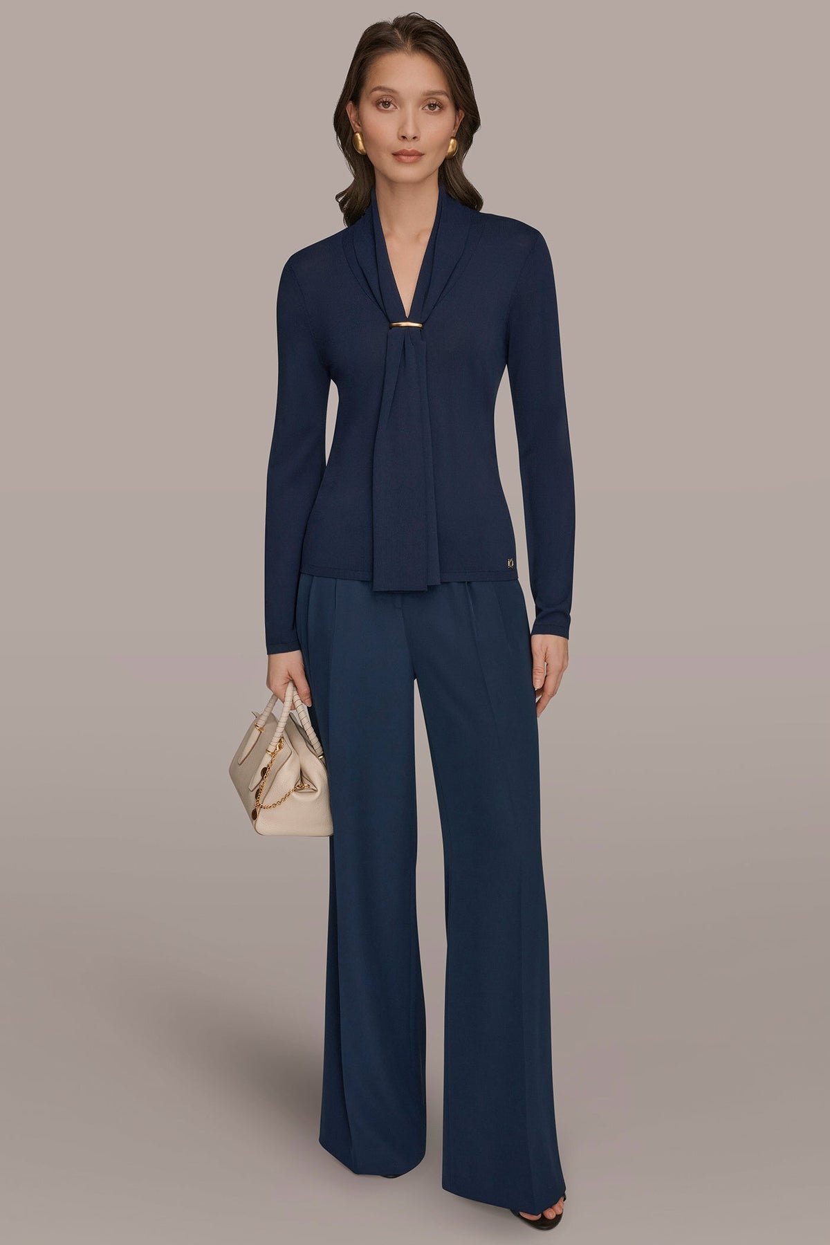 DRAPED SCARF SWEATER - Nightfall