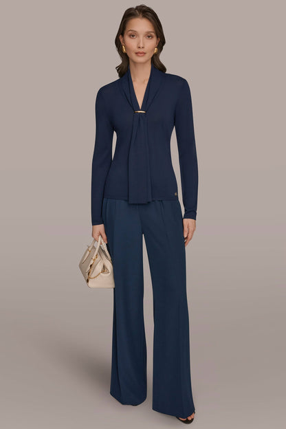 DRAPED SCARF SWEATER - Nightfall