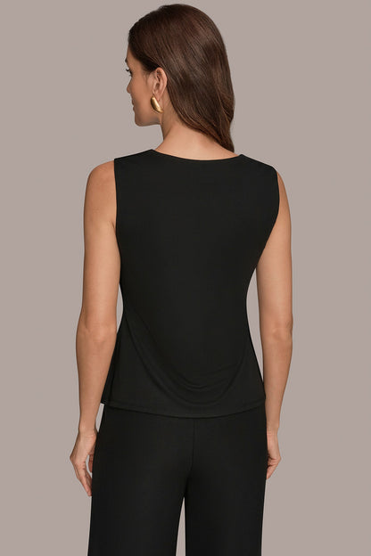 V-NECK TOP - Black