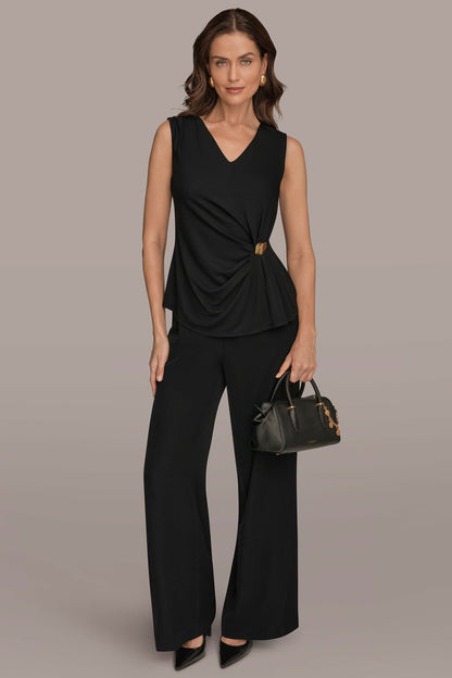 V-NECK TOP - Black