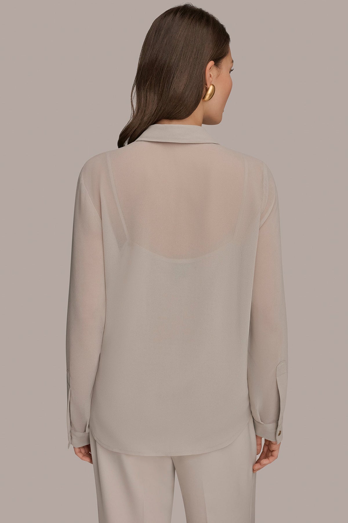METALLIC BRUSHSTROKE BLOUSE - Turin/Champagne Gold