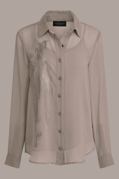 METALLIC BRUSHSTROKE BLOUSE - Turin/Champagne Gold