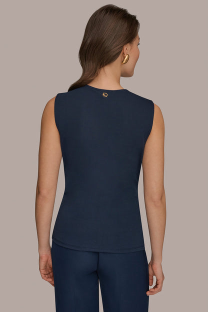 DEEP V-NECK BUCKLE BLOUSE - Nightfall