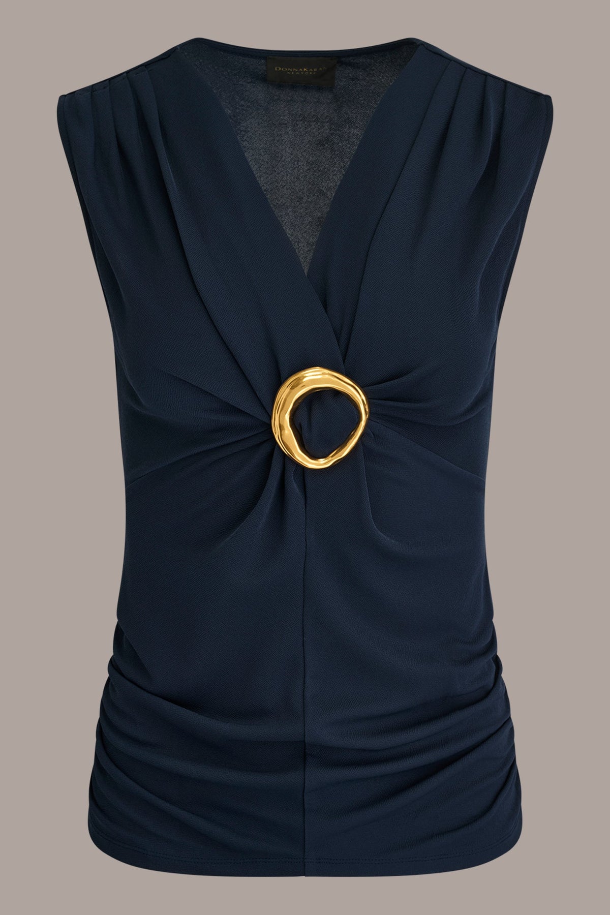DEEP V-NECK BUCKLE BLOUSE - Nightfall