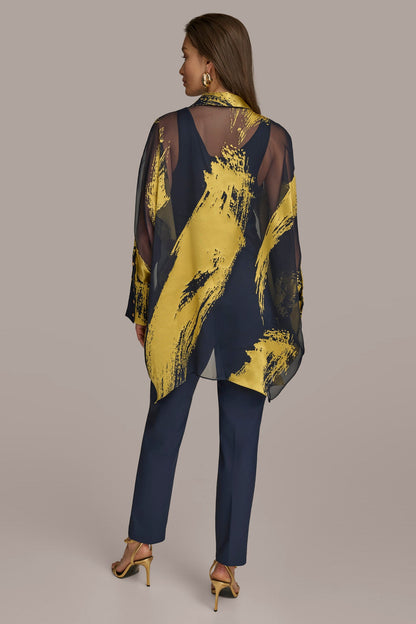 PRINT COLLARED TUNIC - Nightfall/Gold