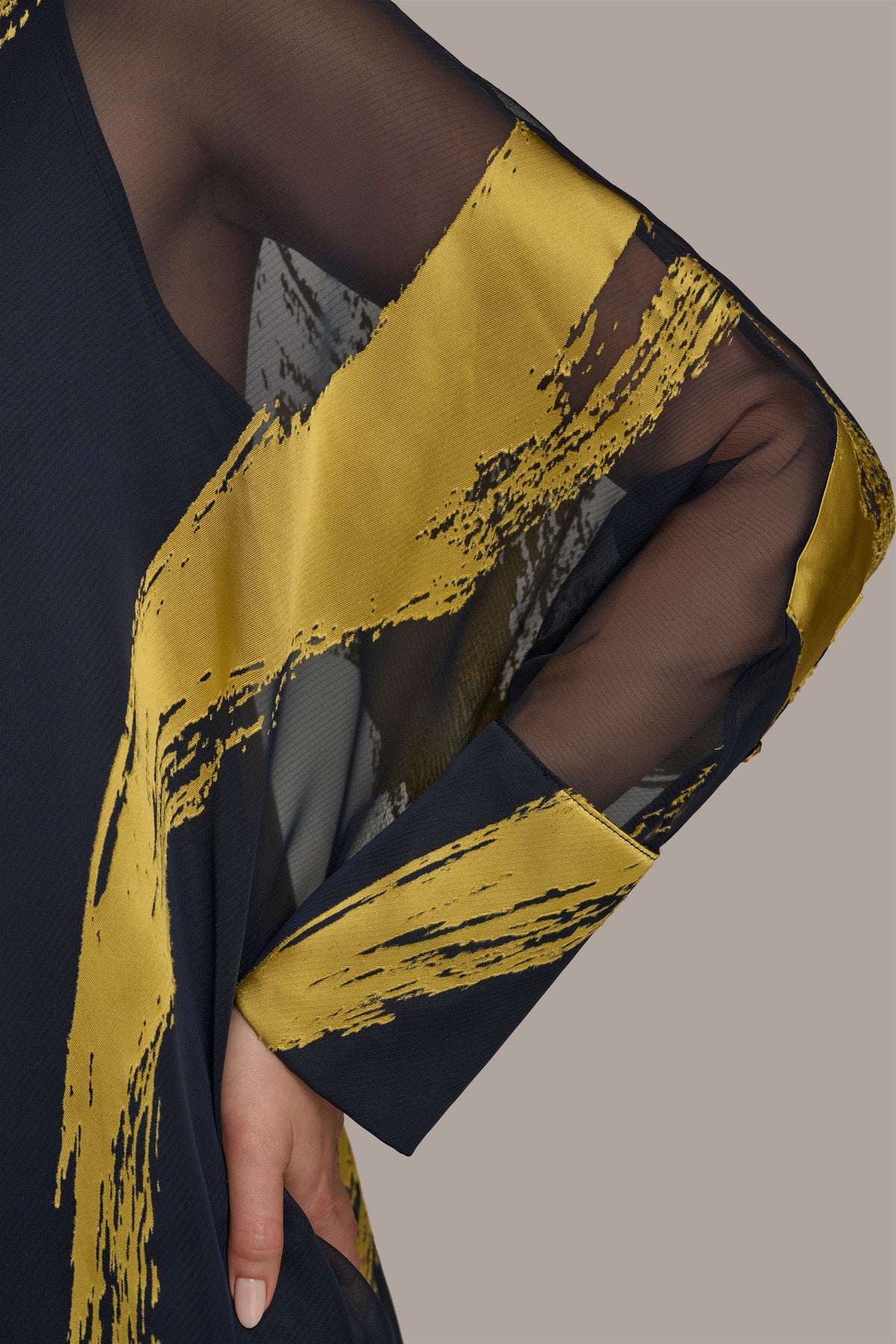 PRINT COLLARED TUNIC - Nightfall/Gold
