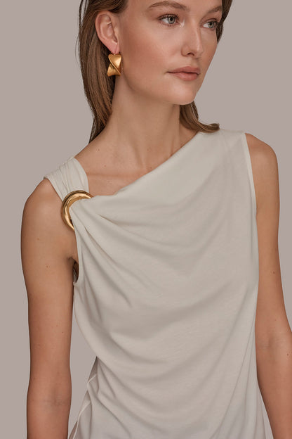 ASYMMETRIC BLOUSE - Cream