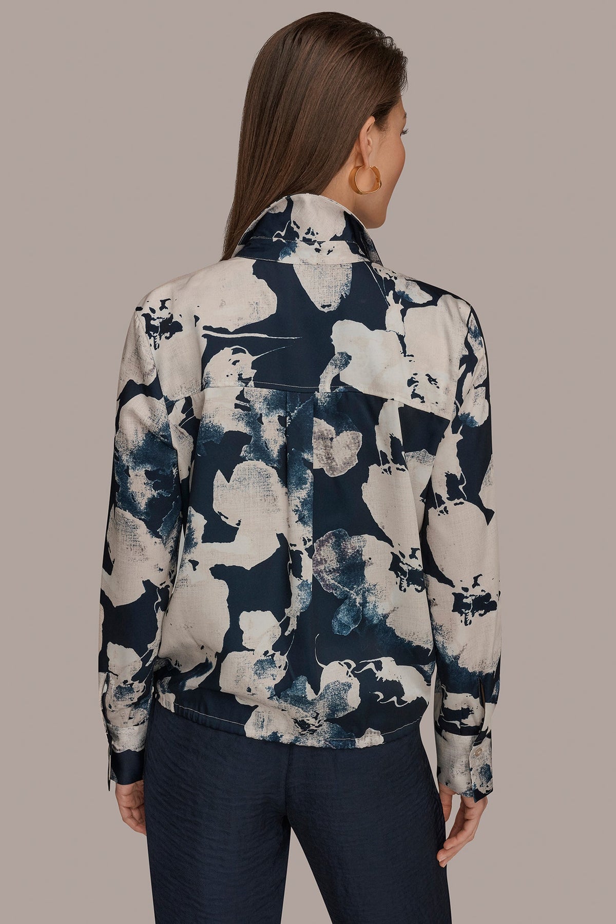DRAWSTRING HEM BLOUSE - Nightfall Multi
