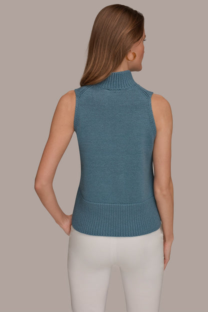 SLEEVELESS A-LINE SWEATER - Washed Indigo