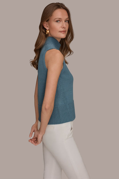 SLEEVELESS A-LINE SWEATER - Washed Indigo