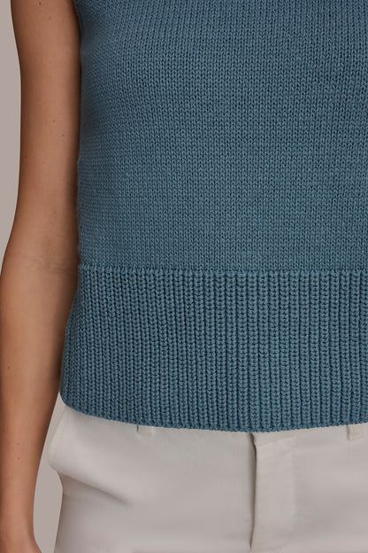 SLEEVELESS A-LINE SWEATER - Washed Indigo