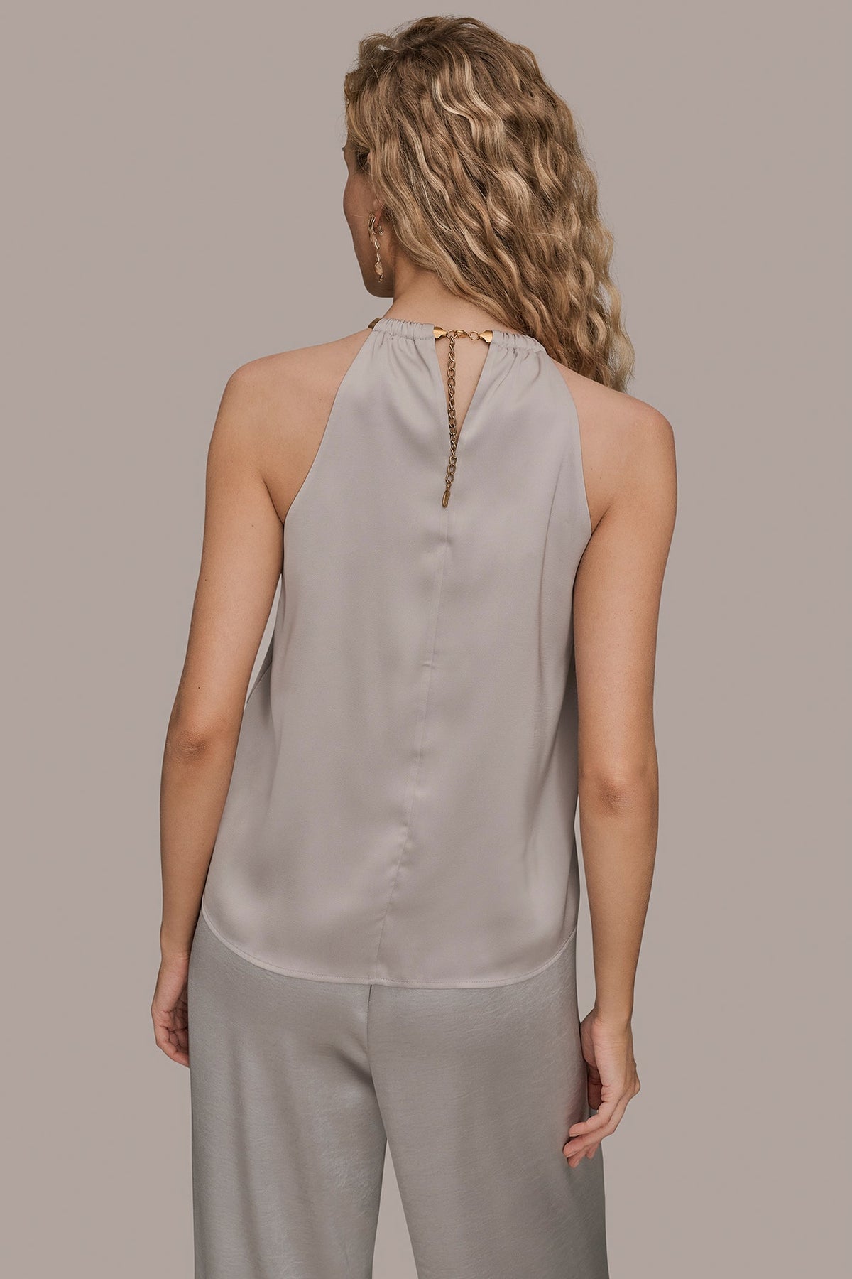 TWIST HALTERNECK BLOUSE - VAPOR
