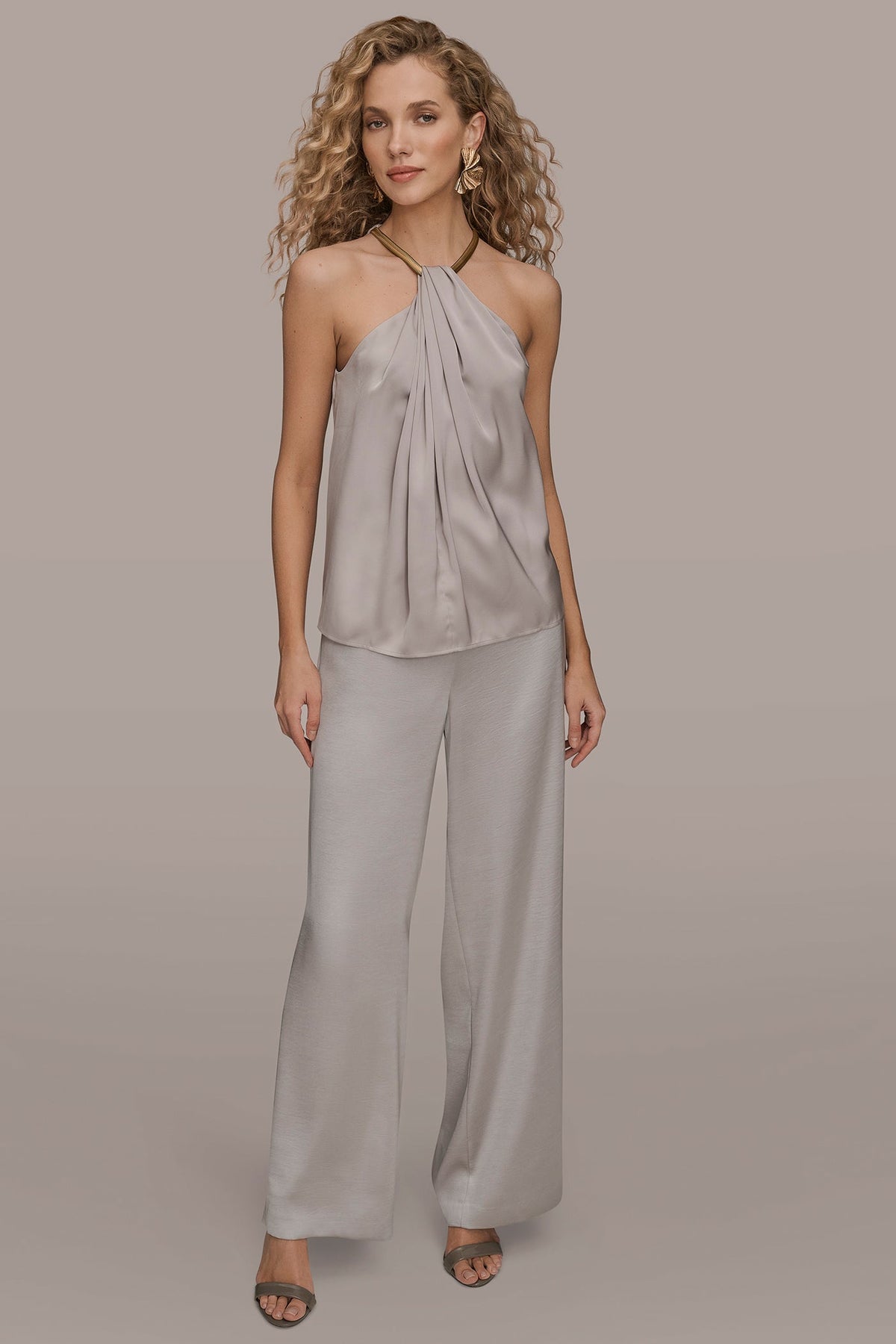 TWIST HALTERNECK BLOUSE - VAPOR