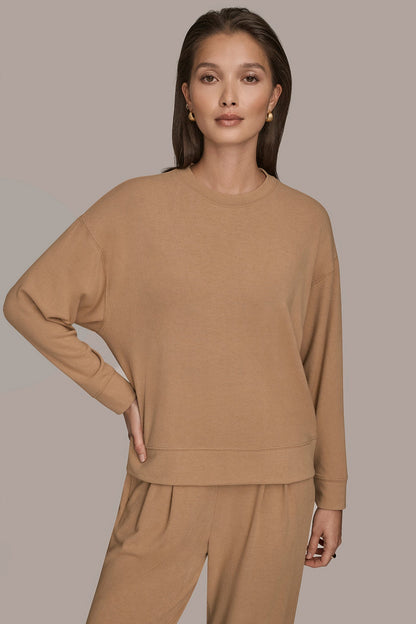LONG SLEEVE SWEATSHIRT - FAWN