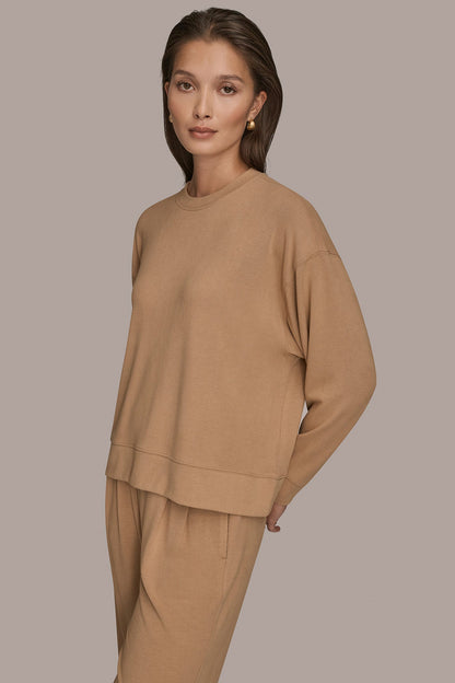 LONG SLEEVE SWEATSHIRT - FAWN