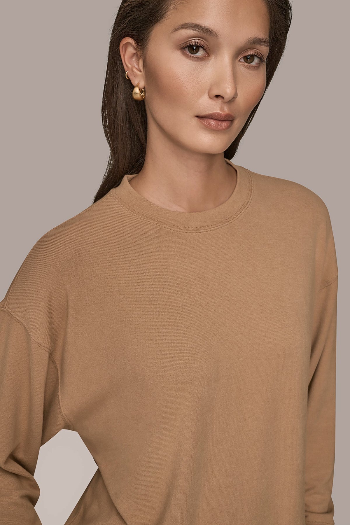 LONG SLEEVE SWEATSHIRT - FAWN