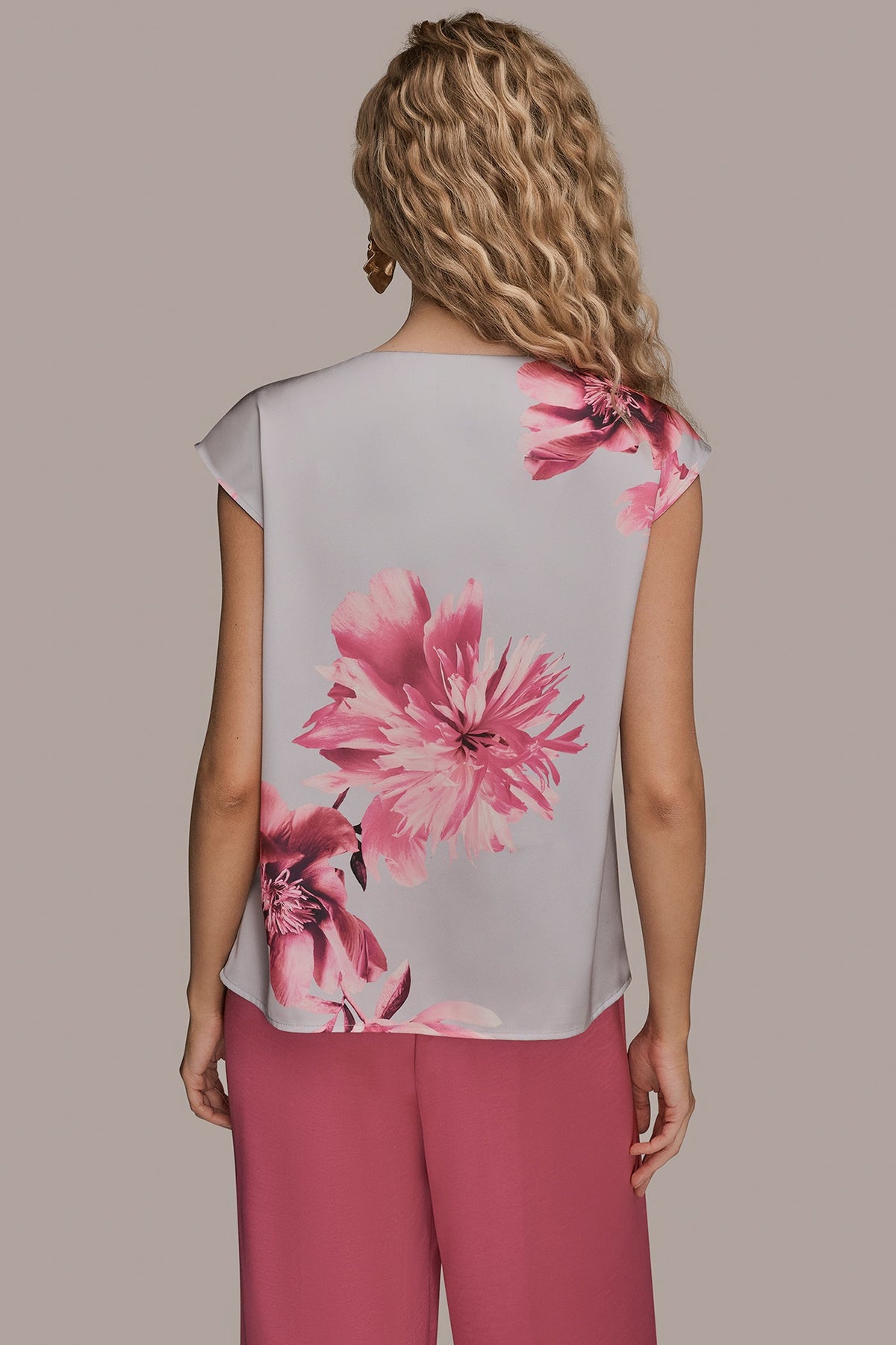 CIRCLE KEYHOLE BLOUSE - Pink Sand Multi