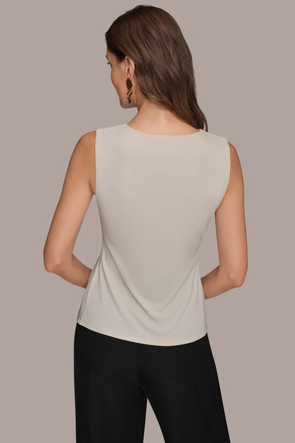 V-NECK TOP - Cream