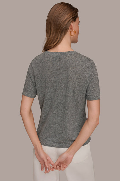 SHORT SLEEVE TEE - Nightfall/Cream