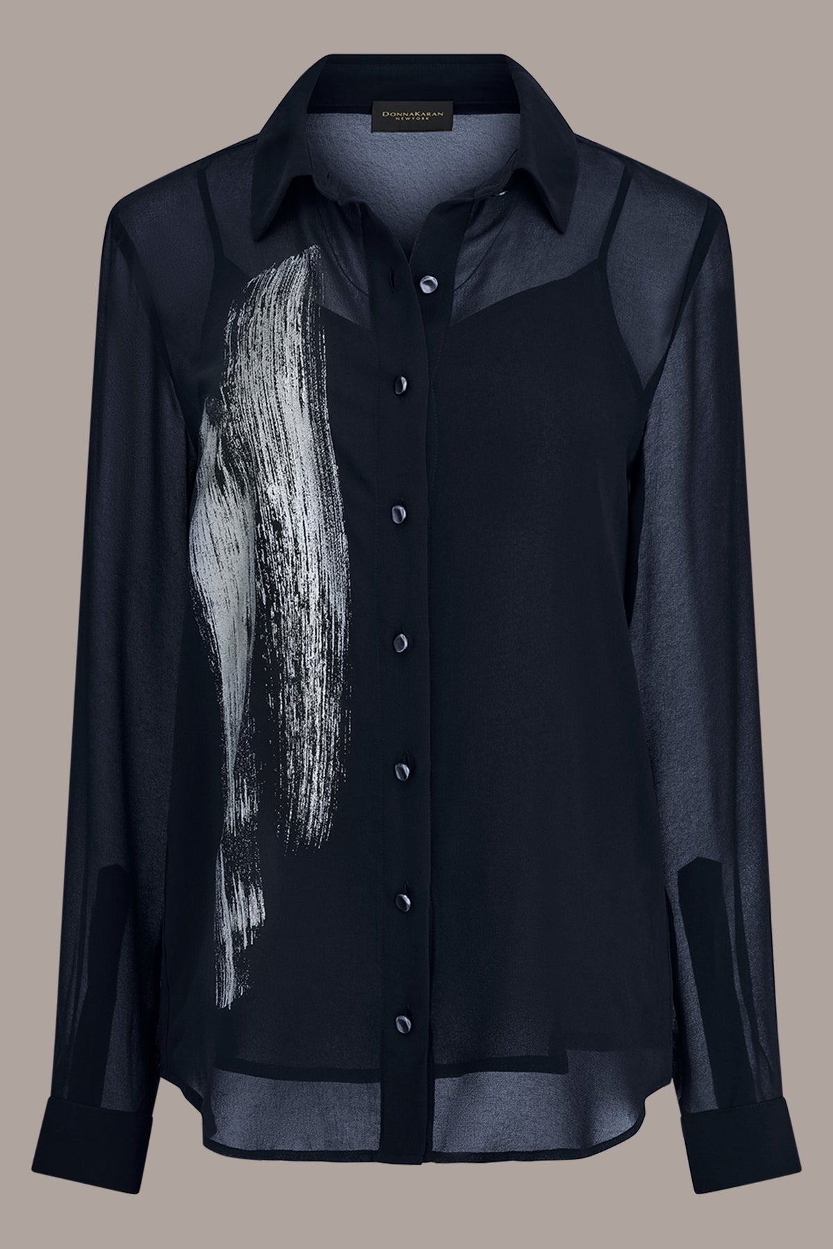 METALLIC BRUSHSTROKE BLOUSE - Nightfall/Gunmetal