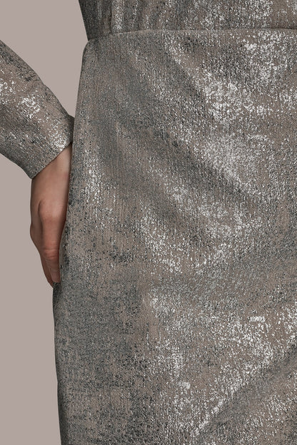 METALLIC FOIL PENCIL SKIRT - VAPOR
