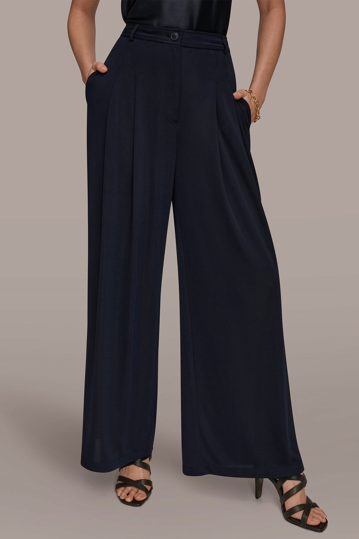 PLEATED KNIT PANT - Nightfall