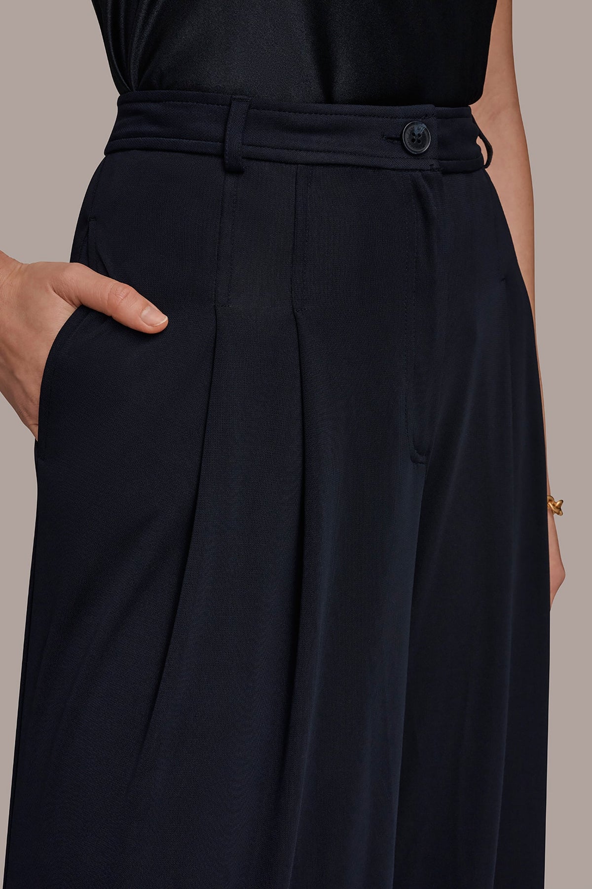 PLEATED KNIT PANT - Nightfall