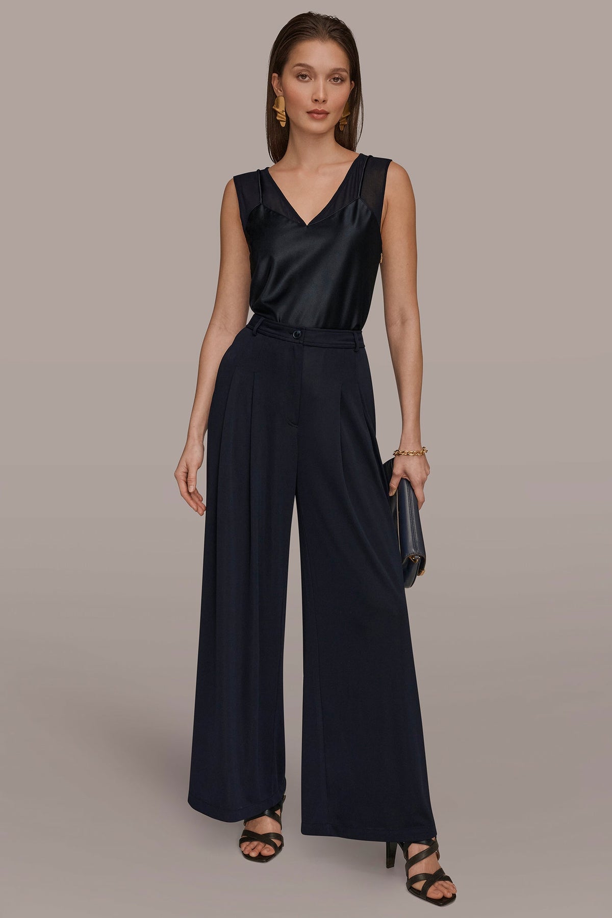 PLEATED KNIT PANT - Nightfall