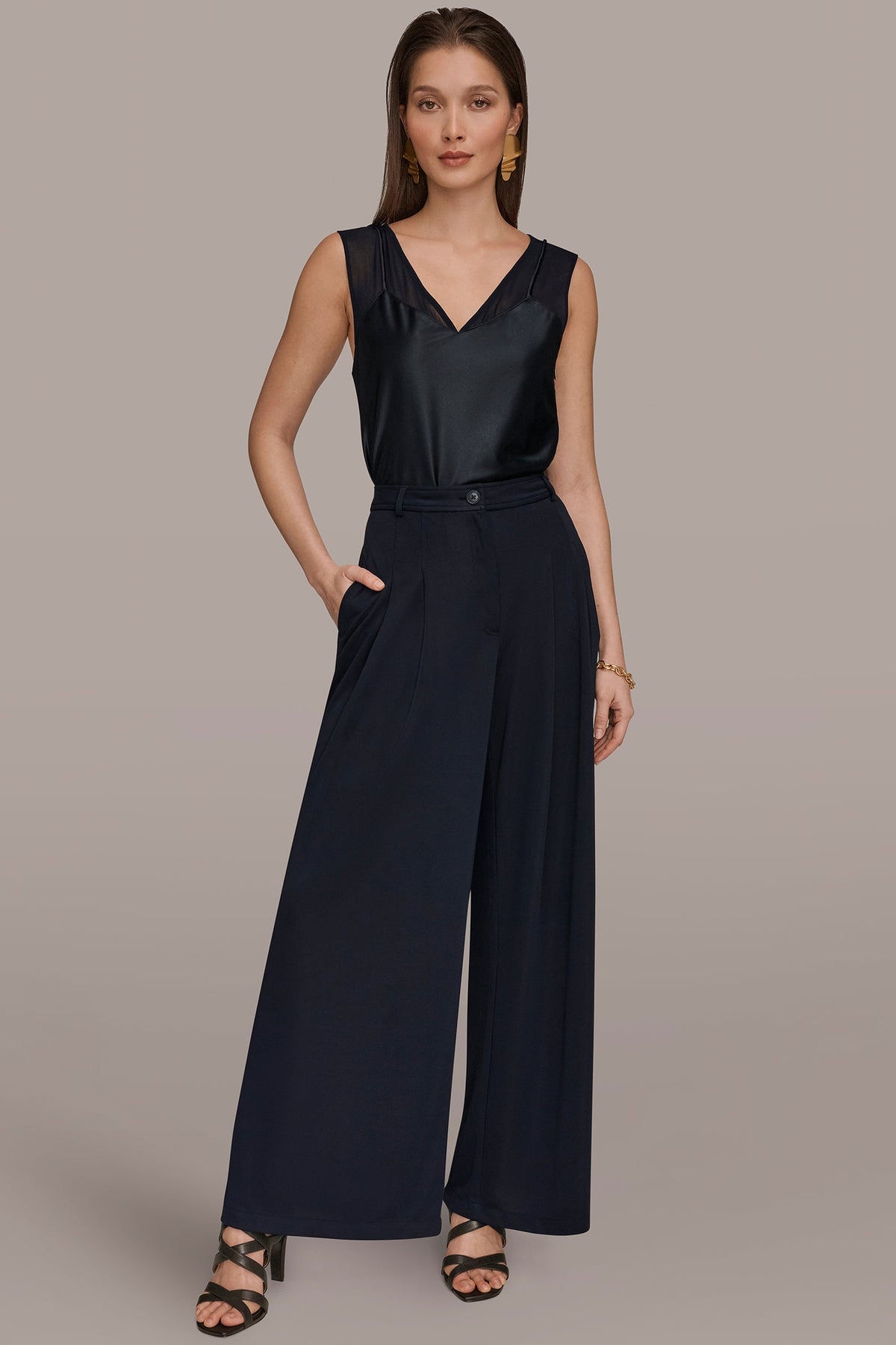 PLEATED KNIT PANT - Nightfall