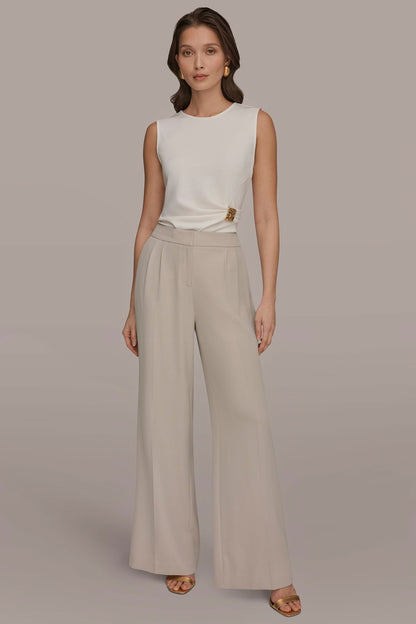 MID-RISE PLEATED WIDE-LEG SUIT PANT - Turin