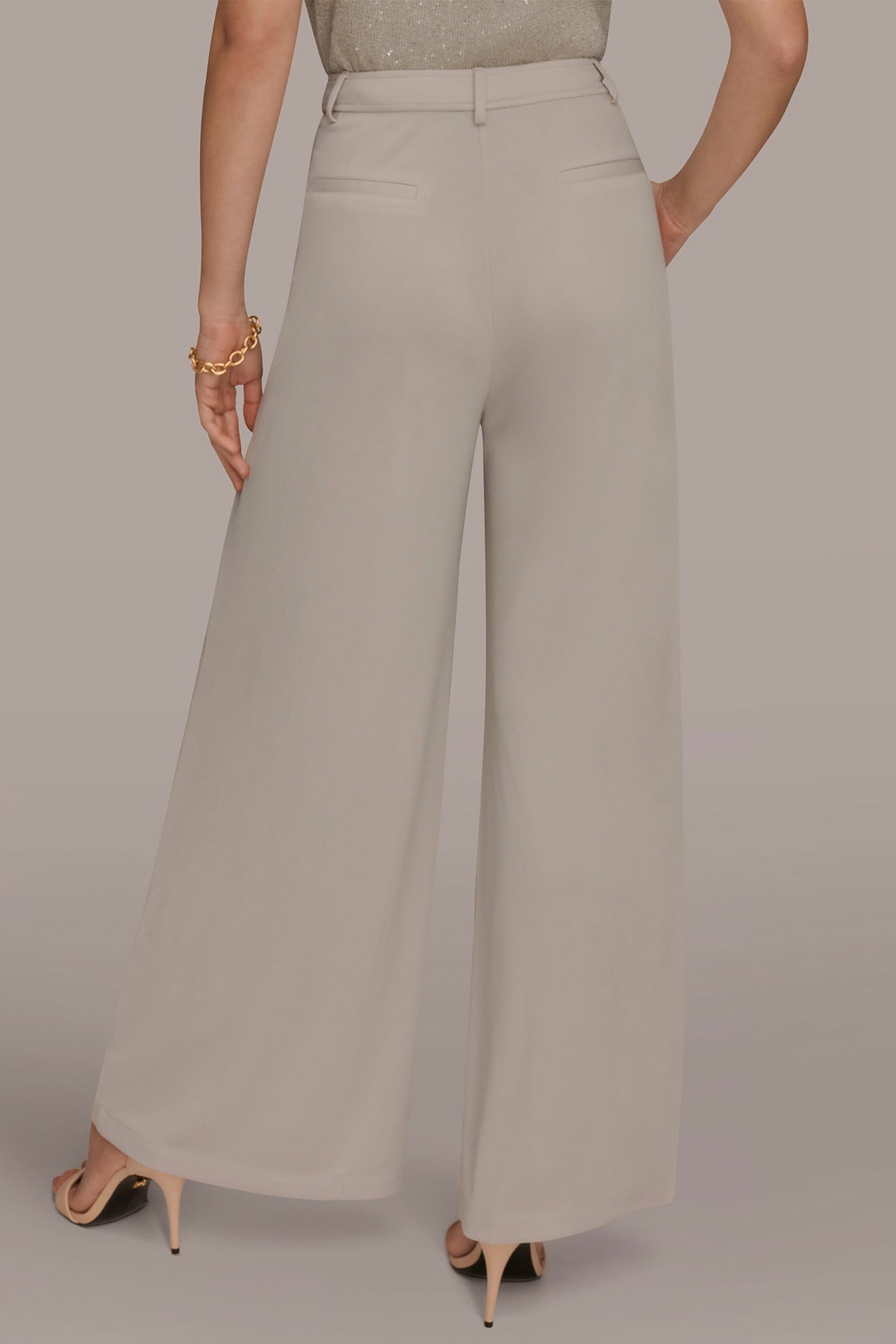 PLEATED KNIT PANT - Tuscan Grey