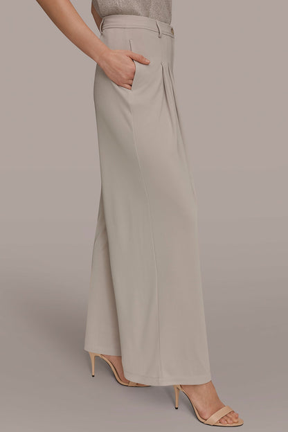PLEATED KNIT PANT - Tuscan Grey