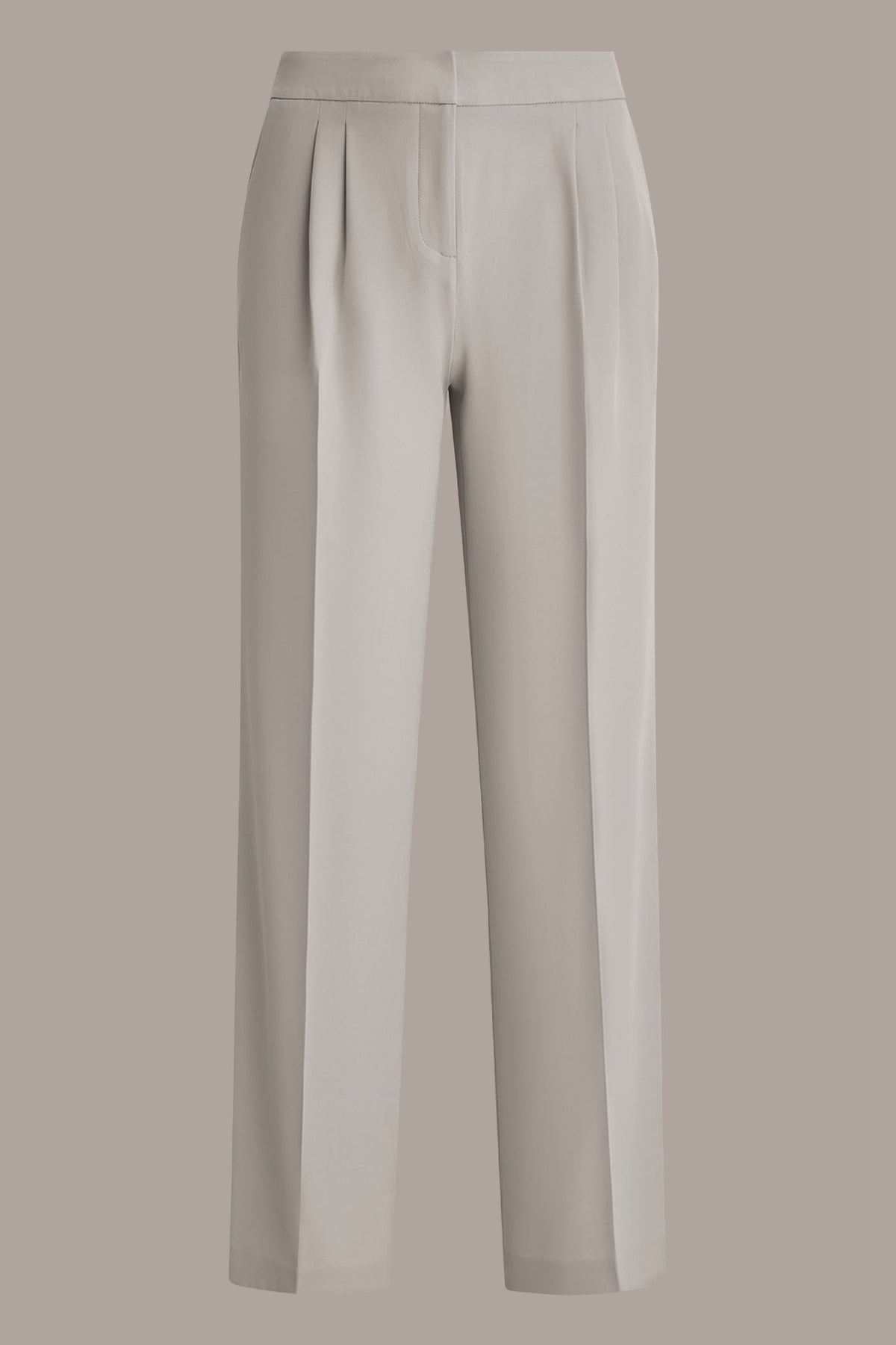 MID-RISE PLEATED WIDE-LEG SUIT PANT - Tuscan Grey