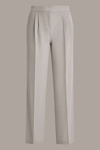 MID-RISE PLEATED WIDE-LEG SUIT PANT - Tuscan Grey