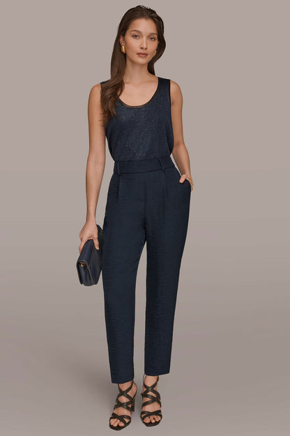 PLEATED STRAIGHT PANT - NIGHTFALL