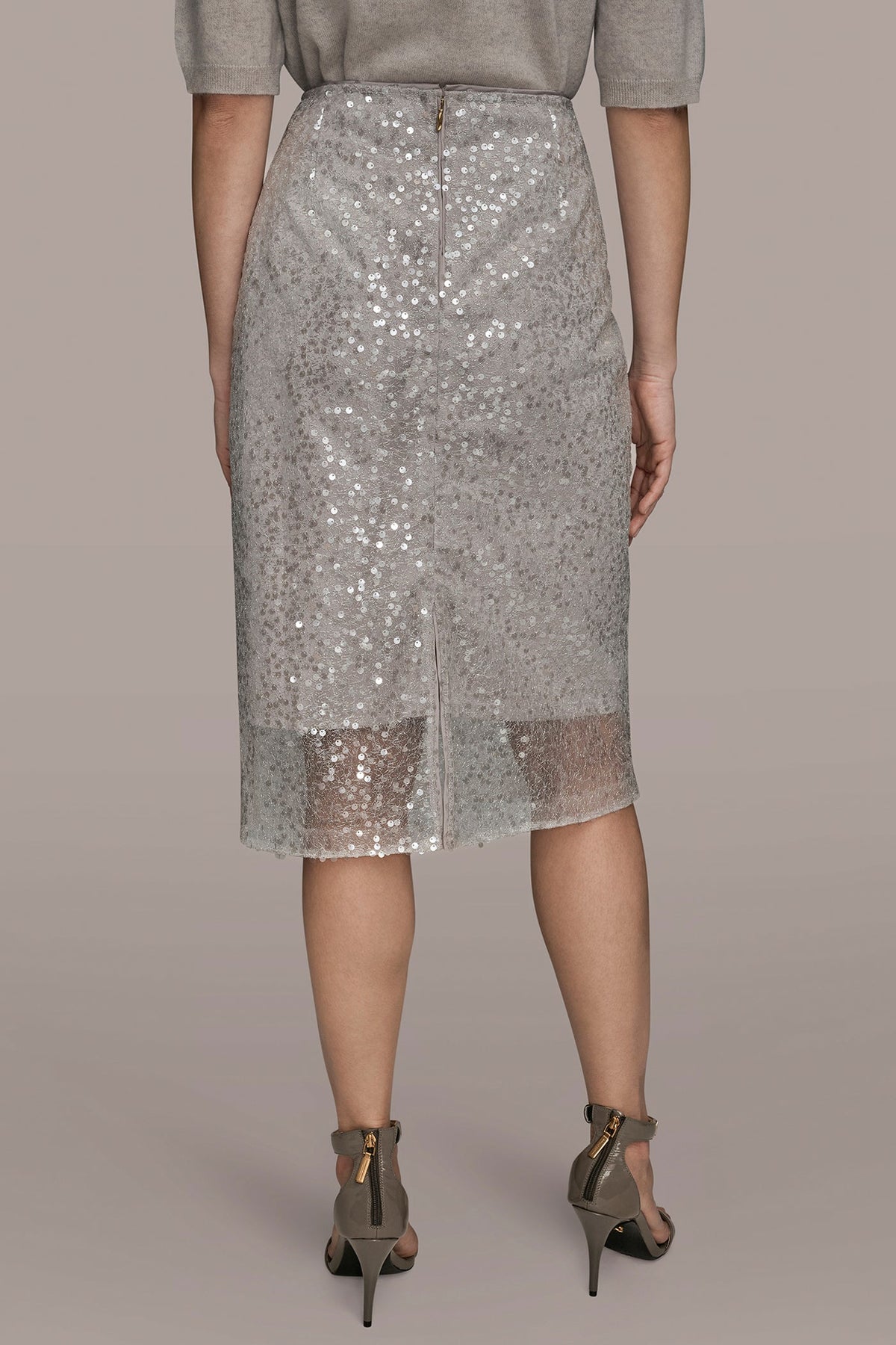 SEQUIN SKIRT - Silver Combo