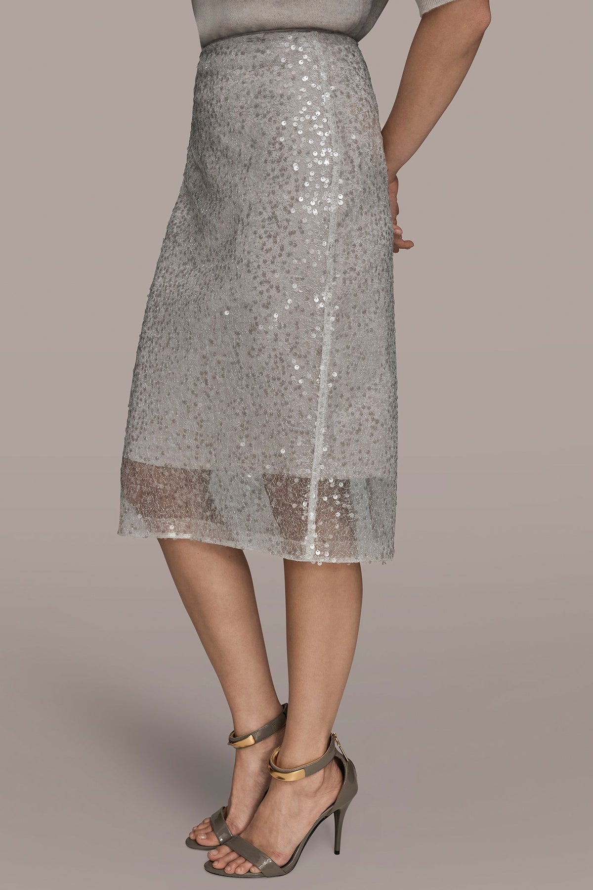 SEQUIN SKIRT - Silver Combo