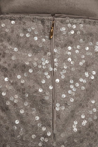 SEQUIN SKIRT - Silver Combo