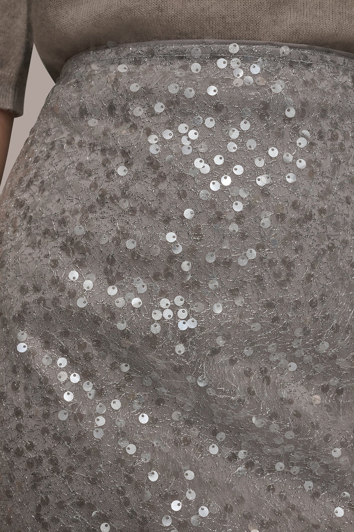 SEQUIN SKIRT - Silver Combo