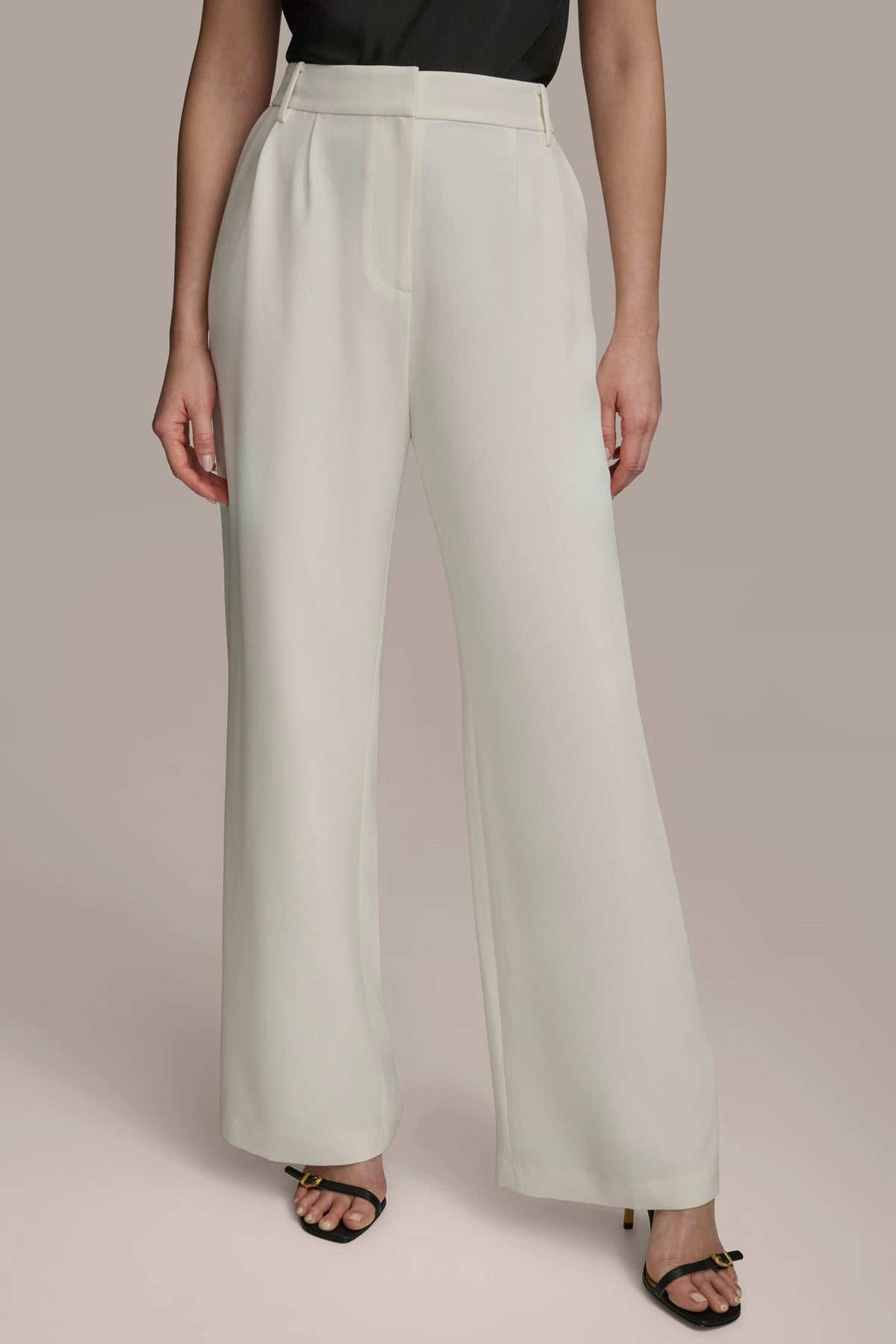 WIDE PANT WITH PLEATS - CREAM