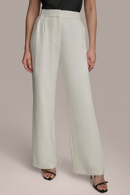WIDE PANT WITH PLEATS - CREAM
