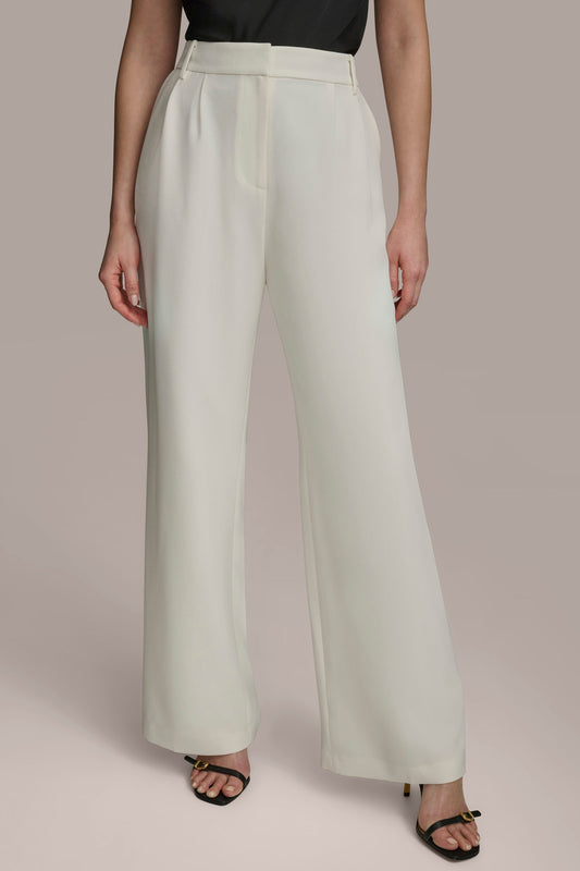 WIDE PANT WITH PLEATS - CREAM