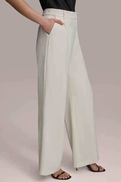 WIDE PANT WITH PLEATS - CREAM