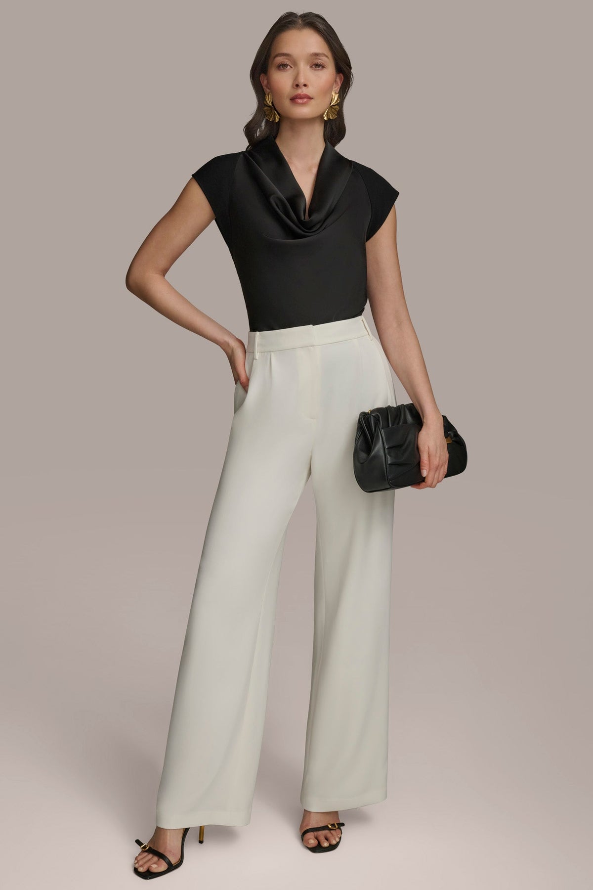 WIDE PANT WITH PLEATS - CREAM