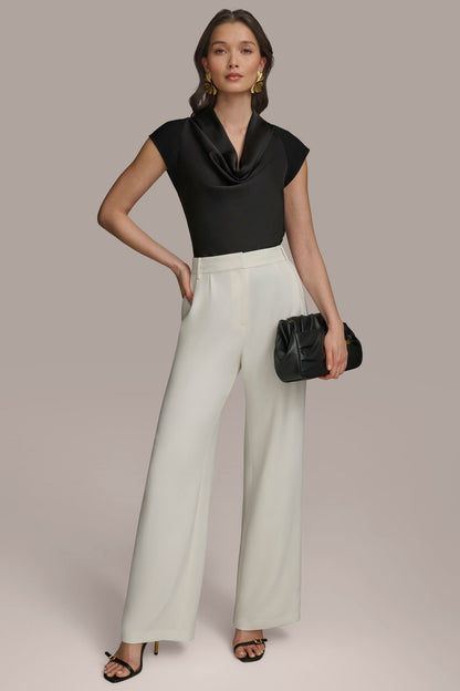 WIDE PANT WITH PLEATS - CREAM