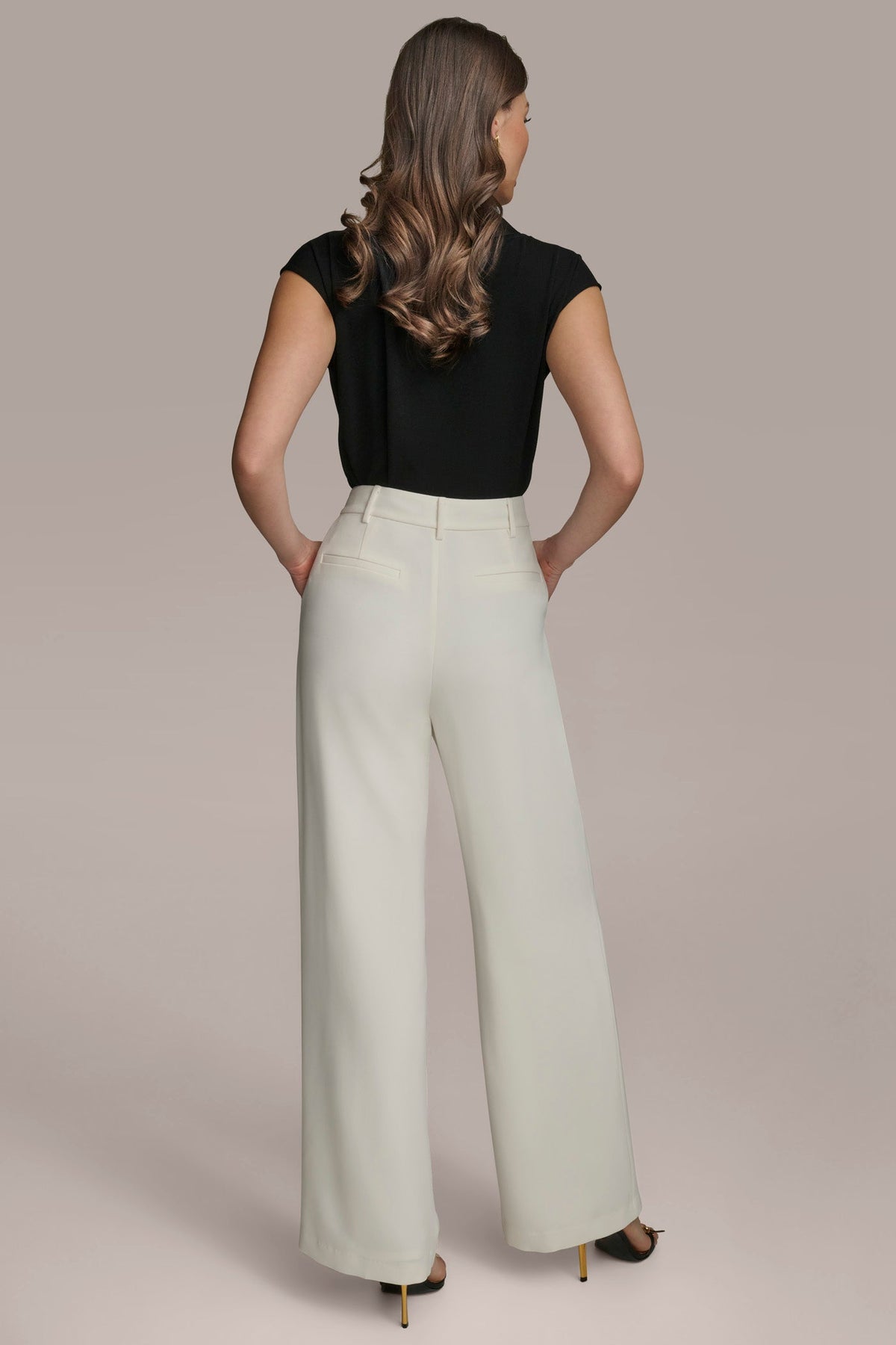 WIDE PANT WITH PLEATS - CREAM