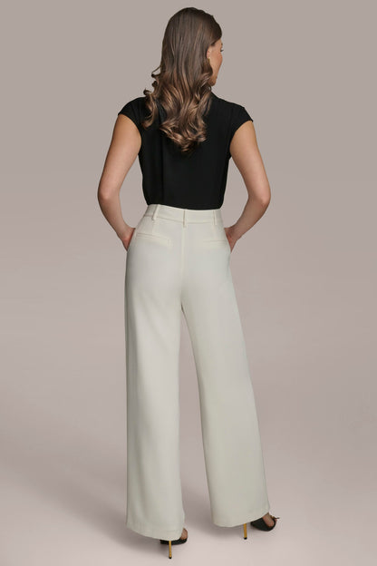 WIDE PANT WITH PLEATS - CREAM