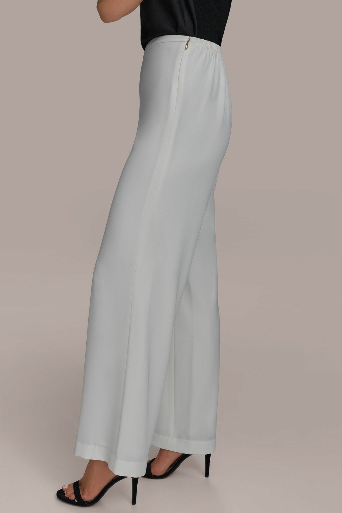 WIDE LEG PULL ON PANT - CREAM