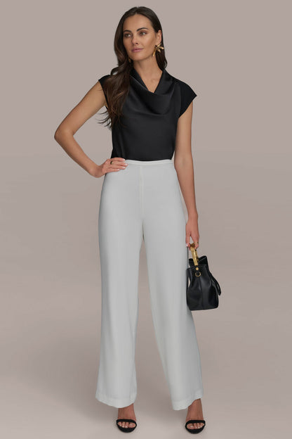 WIDE LEG PULL ON PANT - CREAM
