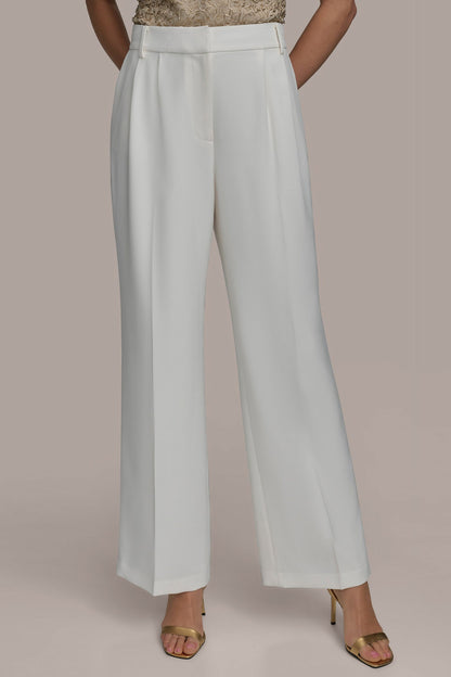 WIDE PANT WITH PLEATS - CREAM